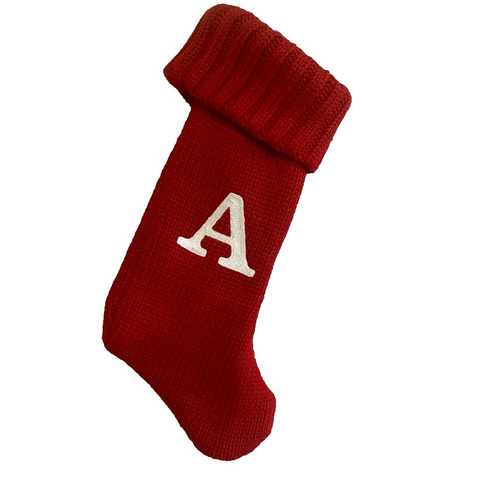 Red and White Letter A Christmas‎ Holiday Stocking